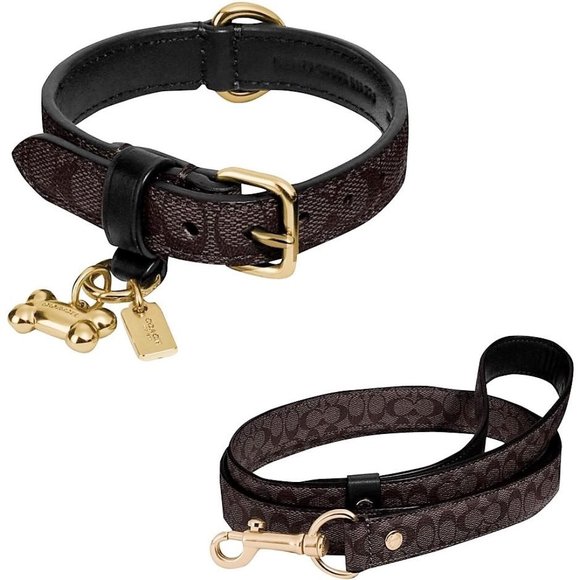 Coach Accessories - NWT 2 Piece Set: Coach Logo Dog Pet Leash + Collar